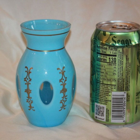 Czech Bohemian Blue Cased to Blue Glass Rare Vase LOT 4362 RARE - Picture 4 of 4